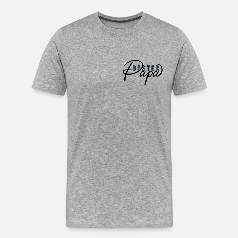 Bester Papa - Männer Premium Bio T-Shirt - Grau meliert