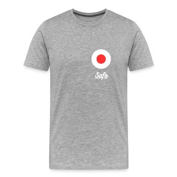 „Safe“-Design zum Statement setzen - Männer Premium Bio T-Shirt - Grau meliert - Vorne - Damien (186cm)