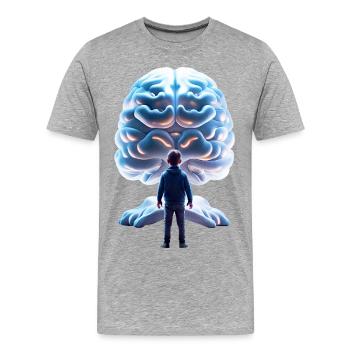 The Brain - Men's Premium Organic T-Shirt - heather grey - Front - Damien (186cm)