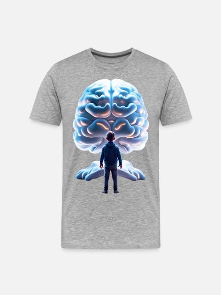 The Brain - Men's Premium Organic T-Shirt - heather grey