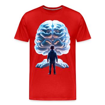 The Brain - Männer Premium Bio T-Shirt - Rot - Vorne - Damien (186cm)