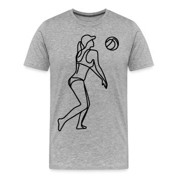 Joueuse de beach-volley filles - T-shirt bio Premium Homme - gris chiné - Devant - Damien (186cm)
