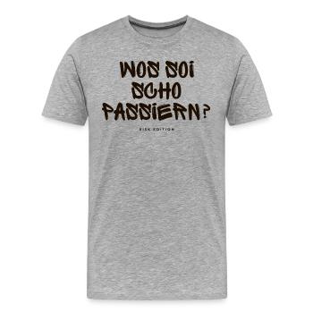 Que peut-il se passer ? - T-shirt bio Premium Homme - gris chiné - Devant - Damien (186cm)