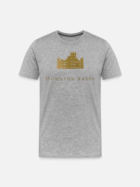 Downton Abbey Highclere Castle - Männer Premium Bio T-Shirt - Grau meliert