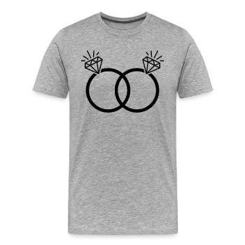 Alliances LGBT Mariage Enterrement de vie de garçon Couple Mariage gay Diamant - T-shirt bio Premium Homme - gris chiné - Devant - Damien (186cm)