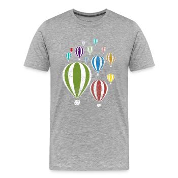 Bunte Ballons Heißluftballon Geschenk - Männer Premium Bio T-Shirt - Grau meliert - Vorne - Damien (186cm)