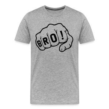 Bro Fist! - Männer Premium Bio T-Shirt - Grau meliert - Vorne - Damien (186cm)