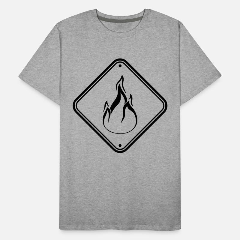 warning sign shield caution caution danger feu Men's Premium Organic T-Shirt
