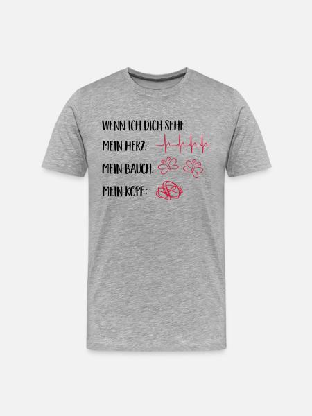 verliebt - Männer Premium Bio T-Shirt - Grau meliert