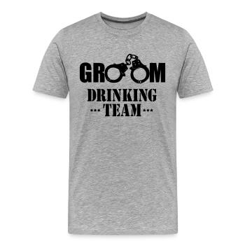 BRÄUTIGAMS trinken Team Bachelorette Party - Männer Premium Bio T-Shirt - Grau meliert - Vorne - Damien (186cm)