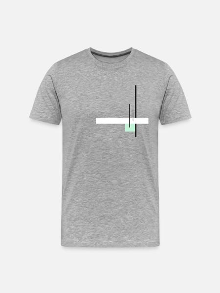 Geometrische Balance - Männer Premium Bio T-Shirt - Grau meliert