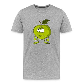 pomme - T-shirt bio Premium Homme - gris chiné - Devant - Damien (186cm)