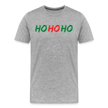 HO HO HO - T-shirt bio Premium Homme - gris chiné - Devant - Damien (186cm)