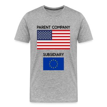 L’Europe est une filiale des États-Unis - T-shirt bio Premium Homme - gris chiné - Devant - Damien (186cm)