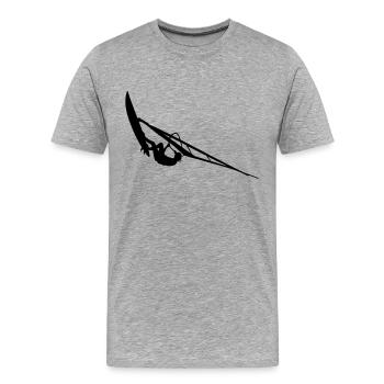 Planche à voile - T-shirt bio Premium Homme - gris chiné - Devant - Damien (186cm)