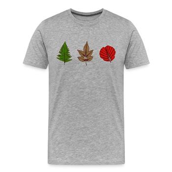 Blätter - Männer Premium Bio T-Shirt - Grau meliert - Vorne - Damien (186cm)