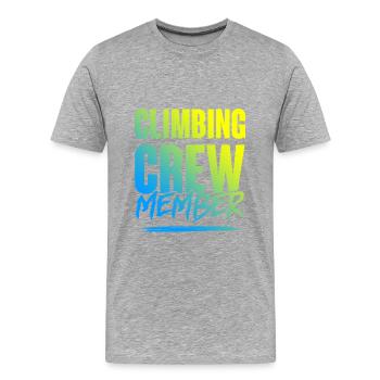 Climbing Crew - Männer Premium Bio T-Shirt - Grau meliert - Vorne - Damien (186cm)