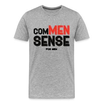 Commen sense for men - Men's Premium Organic T-Shirt - heather grey - Front - Damien (186cm)