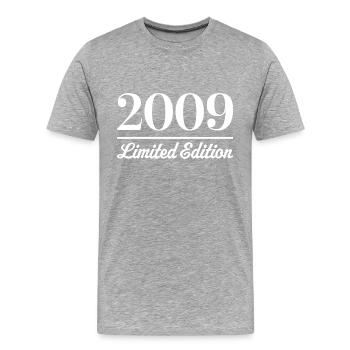 2009 Limited Edition - Männer Premium Bio T-Shirt - Grau meliert - Vorne - Damien (186cm)