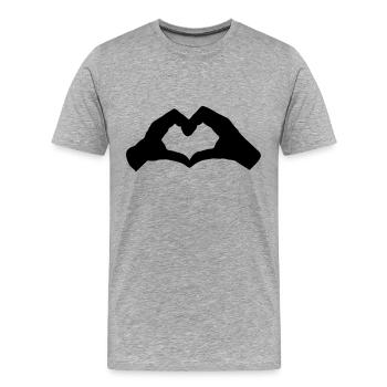 HandHerz2 - Men's Premium Organic T-Shirt - heather grey - Front - Damien (186cm)