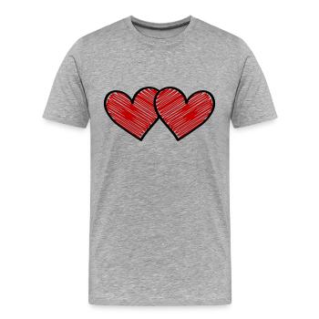 Herzen Liebe - Männer Premium Bio T-Shirt - Grau meliert - Vorne - Damien (186cm)
