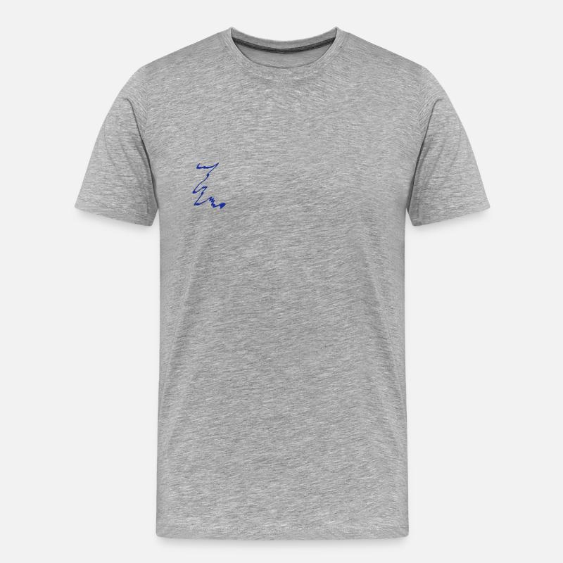 Themse Flussverlauf - Männer Premium Bio T-Shirt - Grau meliert