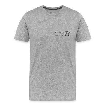 verres à alcool minimalistes - T-shirt bio Premium Homme - gris chiné - Devant - Damien (186cm)