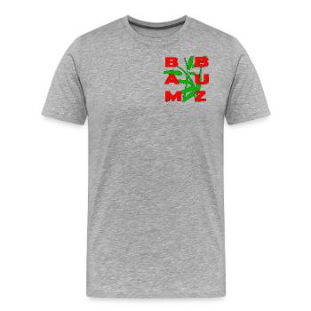 Bambuz merch - Männer Premium Bio T-Shirt - Grau meliert - Vorne - Damien (186cm)