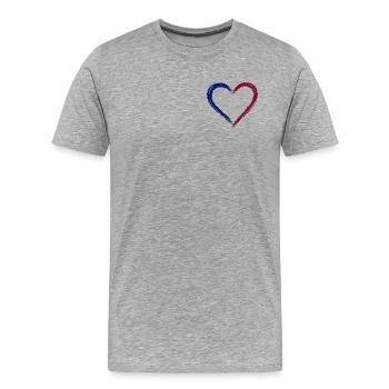 Le cœur est bâclé et écarlate - T-shirt bio Premium Homme - gris chiné - Devant - Damien (186cm)