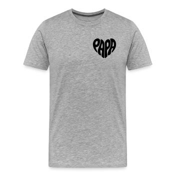 Papa - T-shirt bio Premium Homme - gris chiné - Devant - Damien (186cm)