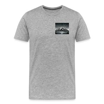 Montagnes - T-shirt bio Premium Homme - gris chiné - Devant - Damien (186cm)
