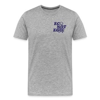 L’éco au lieu de l’ego - T-shirt bio Premium Homme - gris chiné - Devant - Damien (186cm)