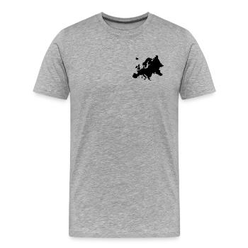 Europa - Männer Premium Bio T-Shirt - Grau meliert - Vorne - Damien (186cm)