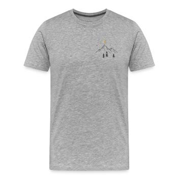 Montagnes Lune - T-shirt bio Premium Homme - gris chiné - Devant - Damien (186cm)