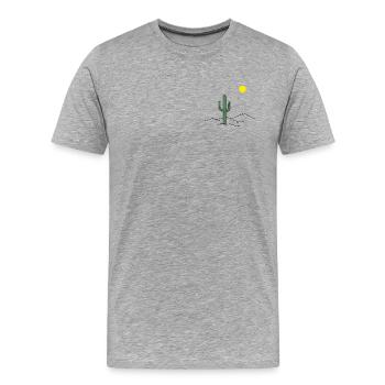 Cactus du désert au soleil - T-shirt bio Premium Homme - gris chiné - Devant - Damien (186cm)