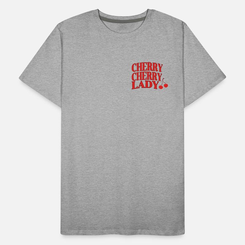 Cherry Lady Retro Script Typography Men's Premium Organic T-Shirt
