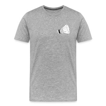 Volant de badminton - T-shirt bio Premium Homme - gris chiné - Devant - Damien (186cm)