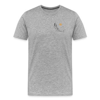 Soleil des falaises côtières - T-shirt bio Premium Homme - gris chiné - Devant - Damien (186cm)