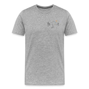 Pagaie debout au bord du lac - T-shirt bio Premium Homme - gris chiné - Devant - Damien (186cm)