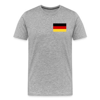 Deutsche Flagge - Männer Premium Bio T-Shirt - Grau meliert - Vorne - Damien (186cm)
