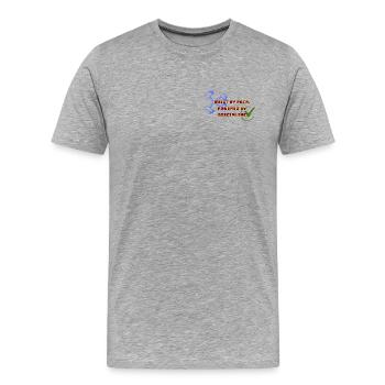 Built by Pain, Powered by Discipline - Men's Premium Organic T-Shirt - heather grey - Front - Damien (186cm)