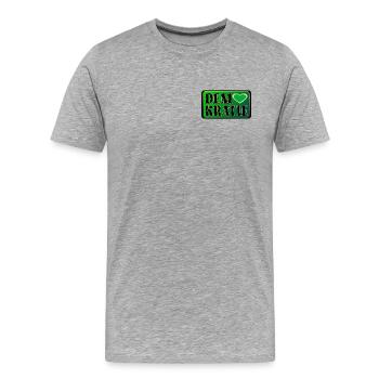 HALTUNG HERZ DEMOKRATIE - Männer Premium Bio T-Shirt - Grau meliert - Vorne - Damien (186cm)