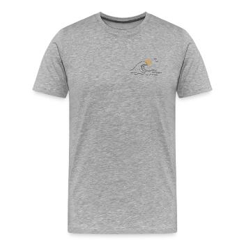 Lune et mer - T-shirt bio Premium Homme - gris chiné - Devant - Damien (186cm)