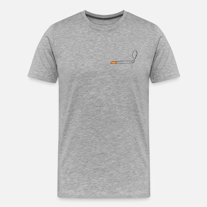 Zigarette - Männer Premium Bio T-Shirt - Grau meliert