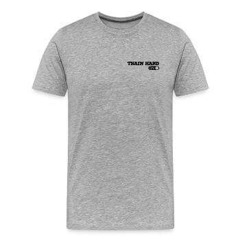 Workout - Männer Premium Bio T-Shirt - Grau meliert - Vorne - Damien (186cm)