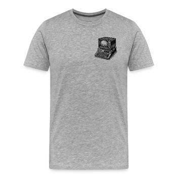 Classic retro PC - Men's Premium Organic T-Shirt - heather grey - Front - Damien (186cm)