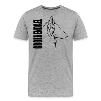 GROENENDAEL Profil Chiens Wilsigns - T-shirt bio Premium Homme - gris chiné - Devant - Damien (186cm)