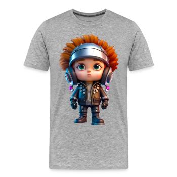 Little Biker - Men's Premium Organic T-Shirt - heather grey - Front - Damien (186cm)