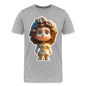 Alexandre le Grand - T-shirt bio Premium Homme - gris chiné - Devant - Damien (186cm)