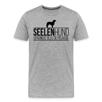 Epagneul Bleu de Picardie Seelenhund Hunde - Männer Premium Bio T-Shirt - Grau meliert - Vorne - Damien (186cm)